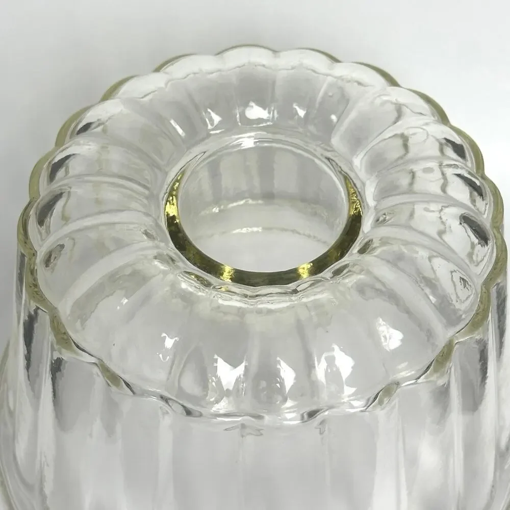 Vintage 1930s clear bundt jello cake mold Schott Jenaer Glas Borosilica Germany